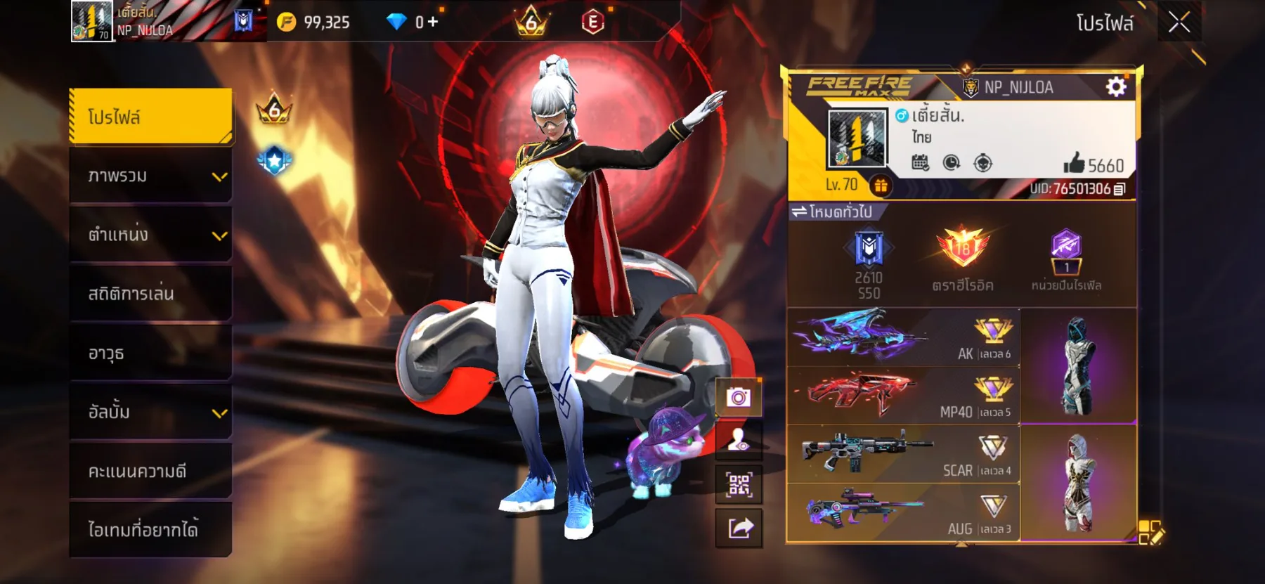 ชุด420+ หมัดไฟ ชุดมีใส่ ปืนหลักๆครบลั่นๆ - Free Fire