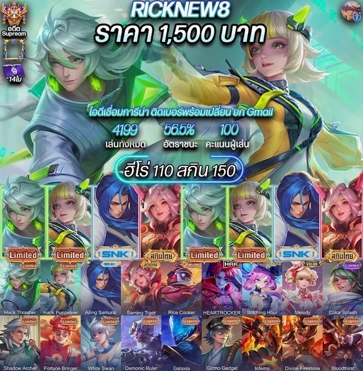ฮีโร่ 110 สกิน 150 - Garena RoV