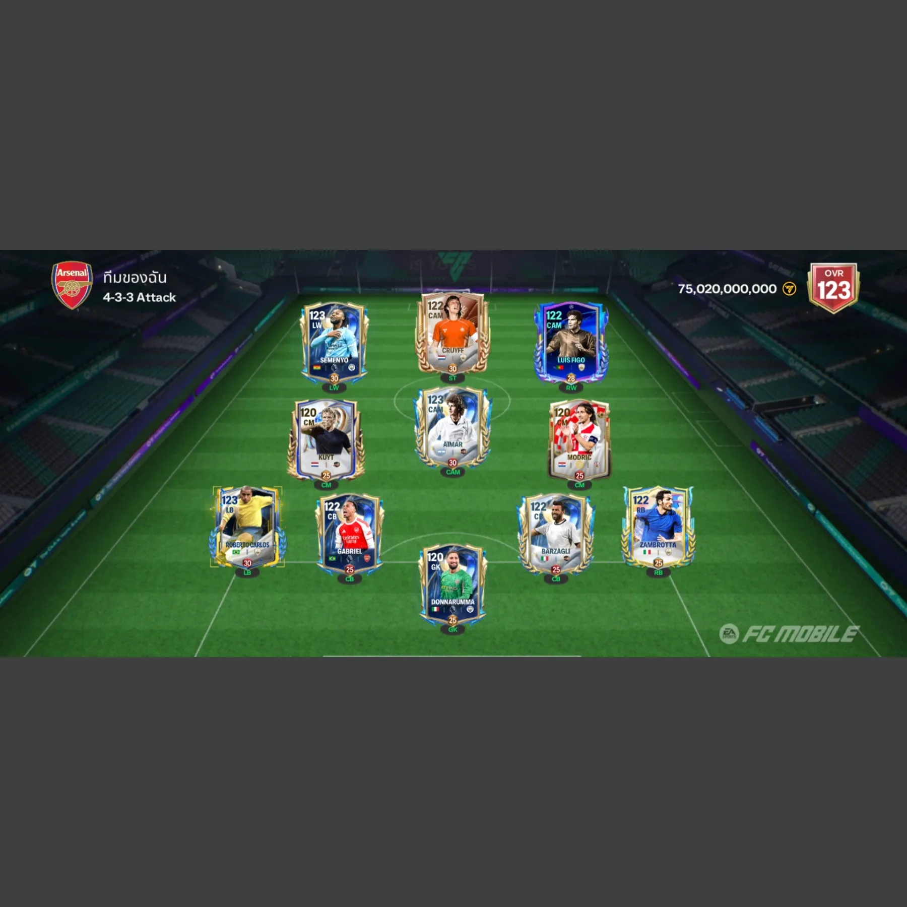 🔥 ID FC Mobile OVR123 ทีมสายบุก 4-3-3 Attack - EA SPORTS FC Mobile