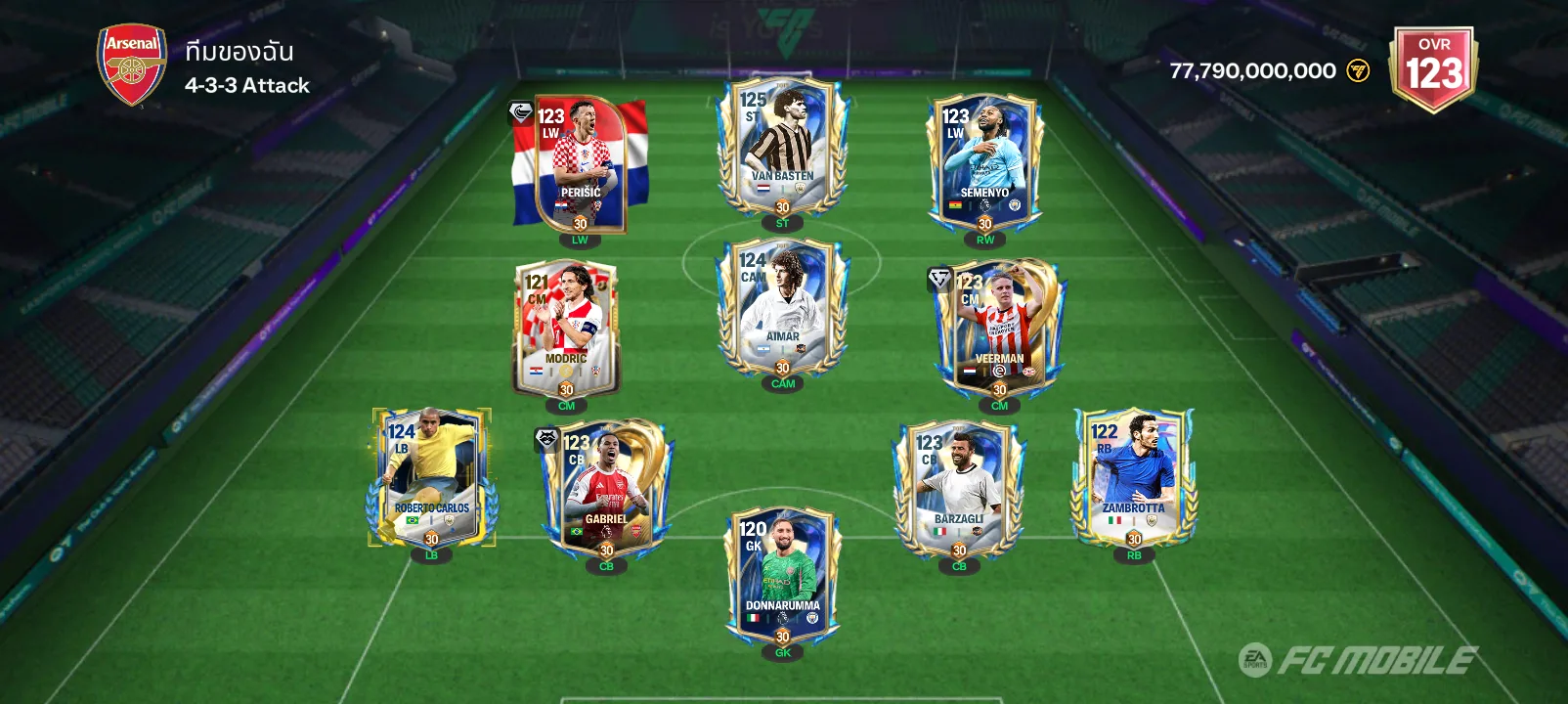 🔥 ID FC Mobile OVR123 ทีมสายบุก 4-3-3 Attack - EA SPORTS FC Mobile